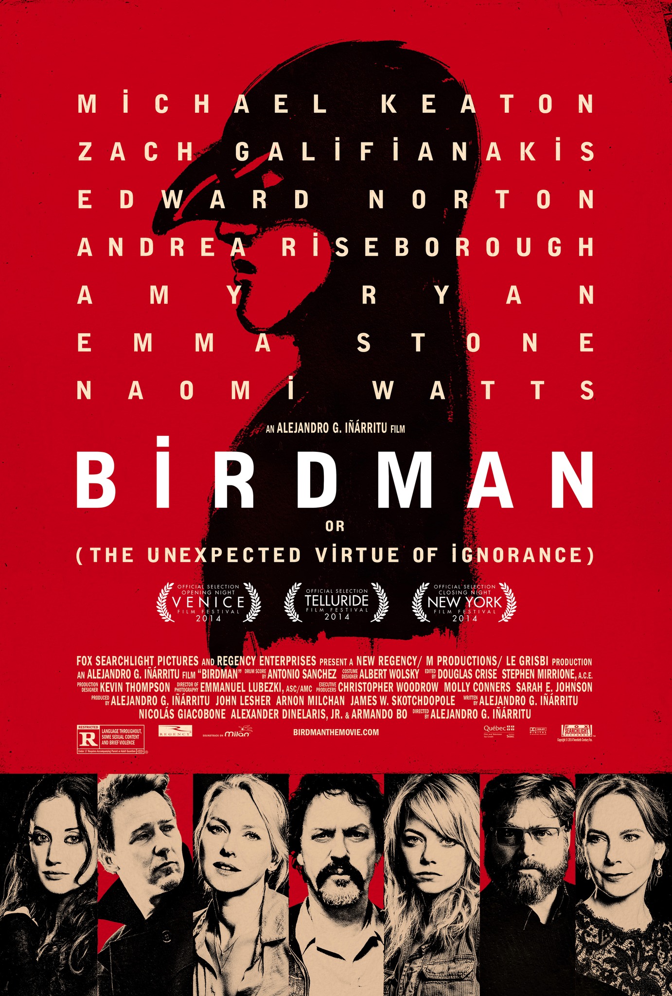 Birdman or (The Unexpected Virtue of Ignorance) Poster